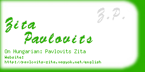 zita pavlovits business card